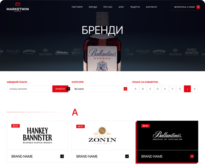 Каталог брендів